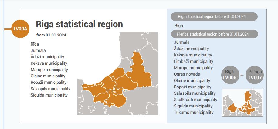 Map with Riga statistical region
