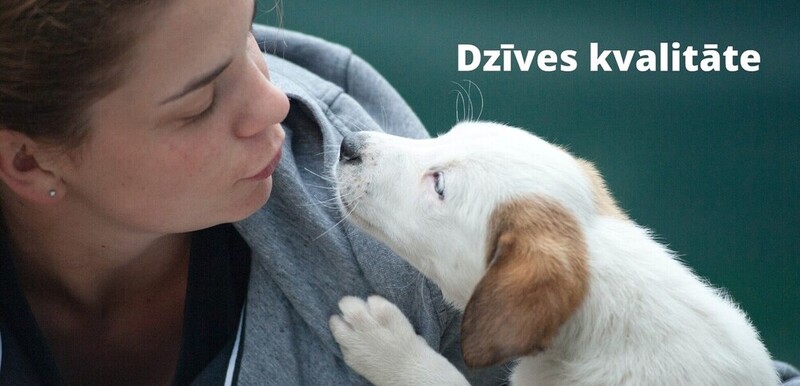 Picture - woman with white puppy