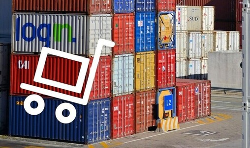 Picture with sea containers