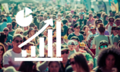 View of the crowd, pictogram with ascending graphics