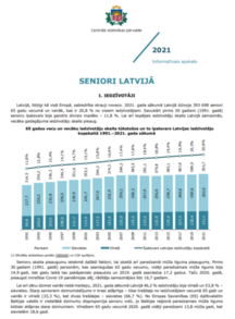 Informatīvā apskata pirmā lapa ar tekstu un grafiku